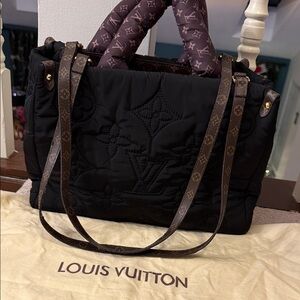 Inauthentic Louis Vuitton Black and Brown Quilted Tote